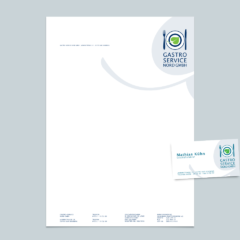 Geschäftspapier und Visitenkarte für Gastro Service Nord