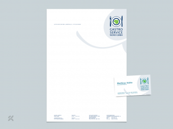 Geschäftspapier und Visitenkarte für Gastro Service Nord