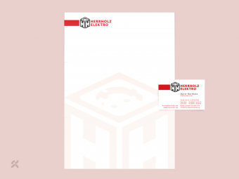 Geschäftspapier und Visitenkarte für Herrholz Elektro
